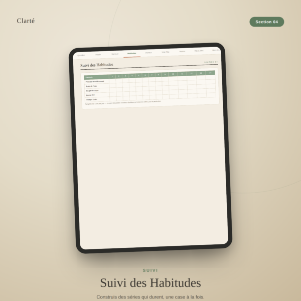 Planificateur numérique TDAH gratuit, page de couverture Clarity, système hyperlié en 9 sections