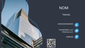 carte de visite gratuite modèle professionnel bleu